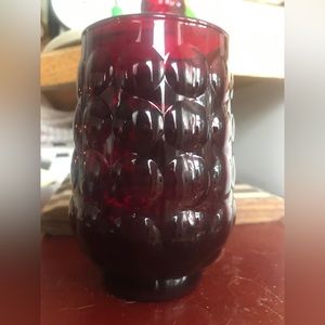 Anchor Hocking Bubble Royal Ruby Juice Glasses